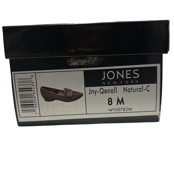 NIB JONES NEW YORK Qenall Pointy Toe Natural Raffia Pebble Loafers Size 8M - Picture 9 of 9